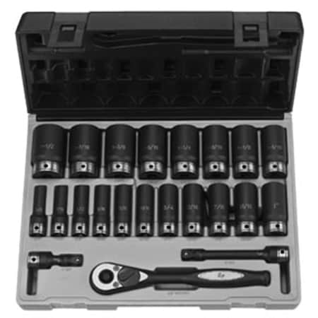 Light House Beauty 82622D 0.5 in. Drive 22pc Fractional Deep Duo-Socket Set - 6 Pt. LI3586106